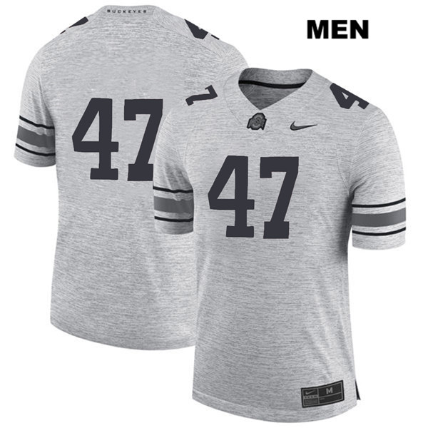 Ohio State Buckeyes Men's Justin Hilliard #47 Gray Authentic Nike No Name College NCAA Stitched Football Jersey KI19O64WT